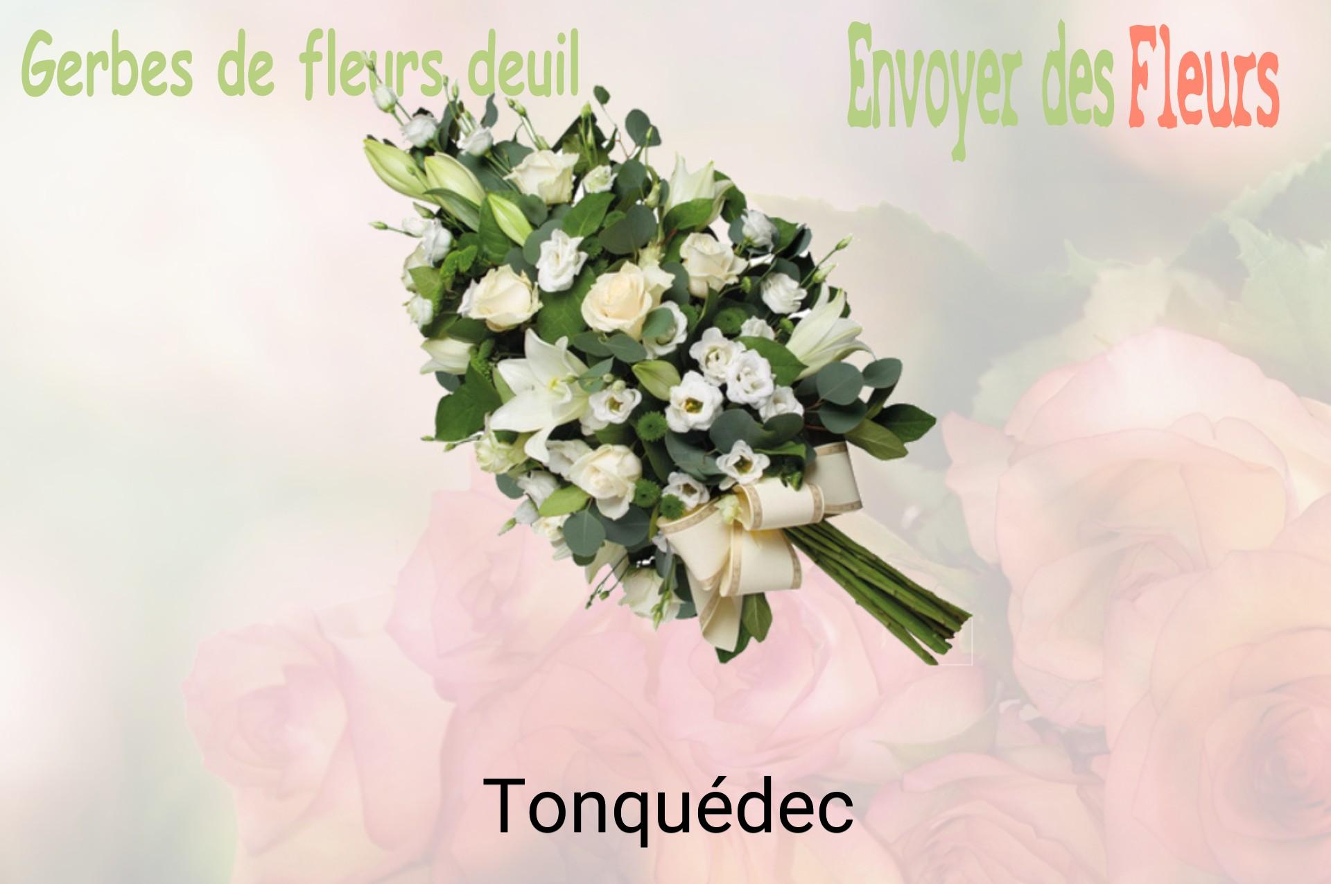 Gerbe de fleurs de deuil livrée à Tonquédec